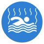 icone-de-piscine-chauffee-pour-tranquillite-estivale Pictogramme d'une piscine chauffée pour des moments de relaxation estivale, évoquant des vacances sereines sous le soleil.